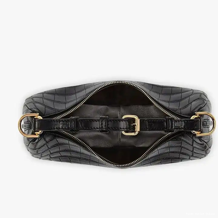 Cheap Bag In Hobo Fendigraphy Fendi Small Leather Crocodile Black 0625